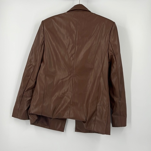 ❌SOLD❌ WeWoreWhat Vegan Leather Blazer in Cocoa Brown - Picture 11 of 12